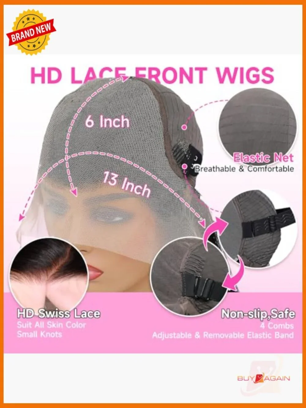13x6 Lace Front Wig Human Hair Body Wave 34 Inch Long Pre Plucked